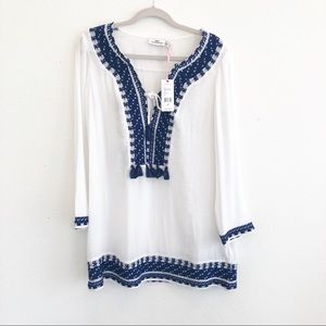 Vineyard Vines Swimsuit  Cover NWT WHITE & Navy